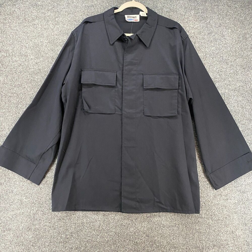 Blauer Shirt Mens L Blue‎ Button Up STREETGEAR BDU Workwear Uniform 8708